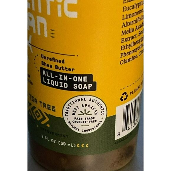 Alaffia African Black Soap Eucalyptus Tea Tree Liquid Soap 2 Oz Travel - Picture 3 of 5
